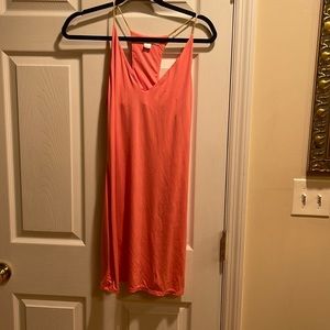 Victoria’s Secret pink racer back with gold  straps nightgown medium